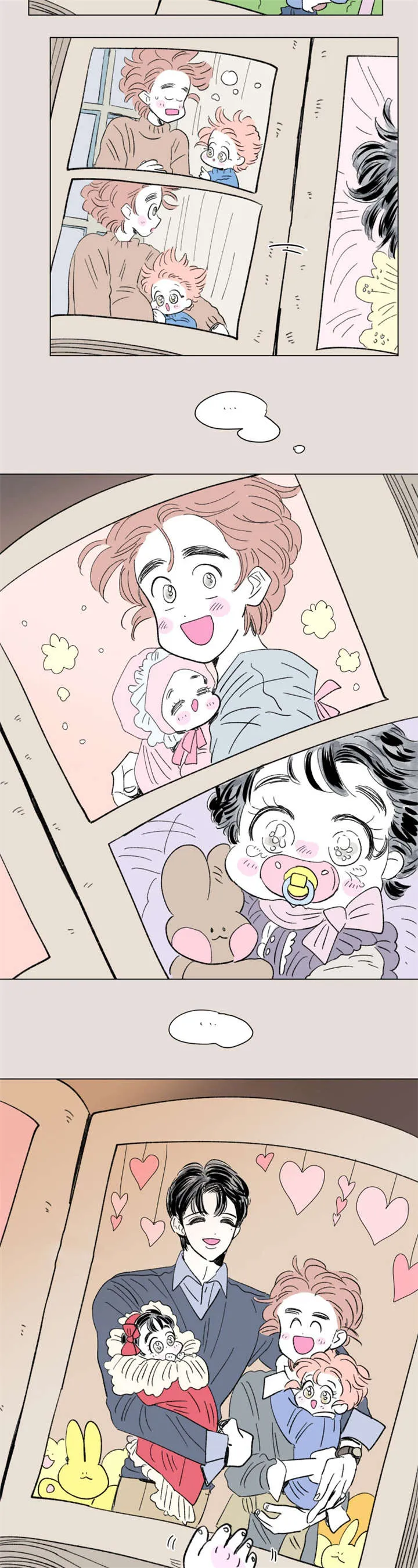 一家四口漫画图片一儿一女微信头像漫画,第87章：二胎（完）9图